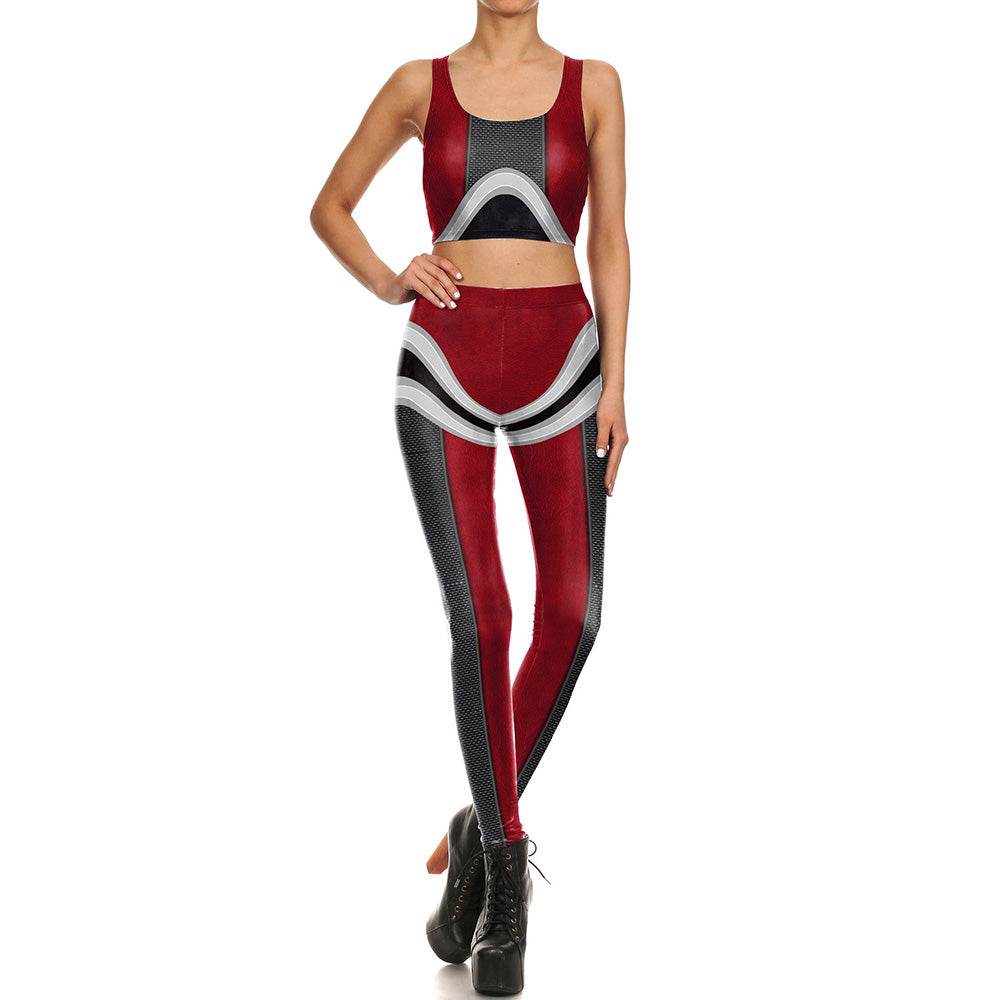 Women Leggings Digital Print Ripple Pattern Fitness Leggins Ripple Slim High Waist Workout Plus Size Legging Pants - IntuitiveEncBoutique