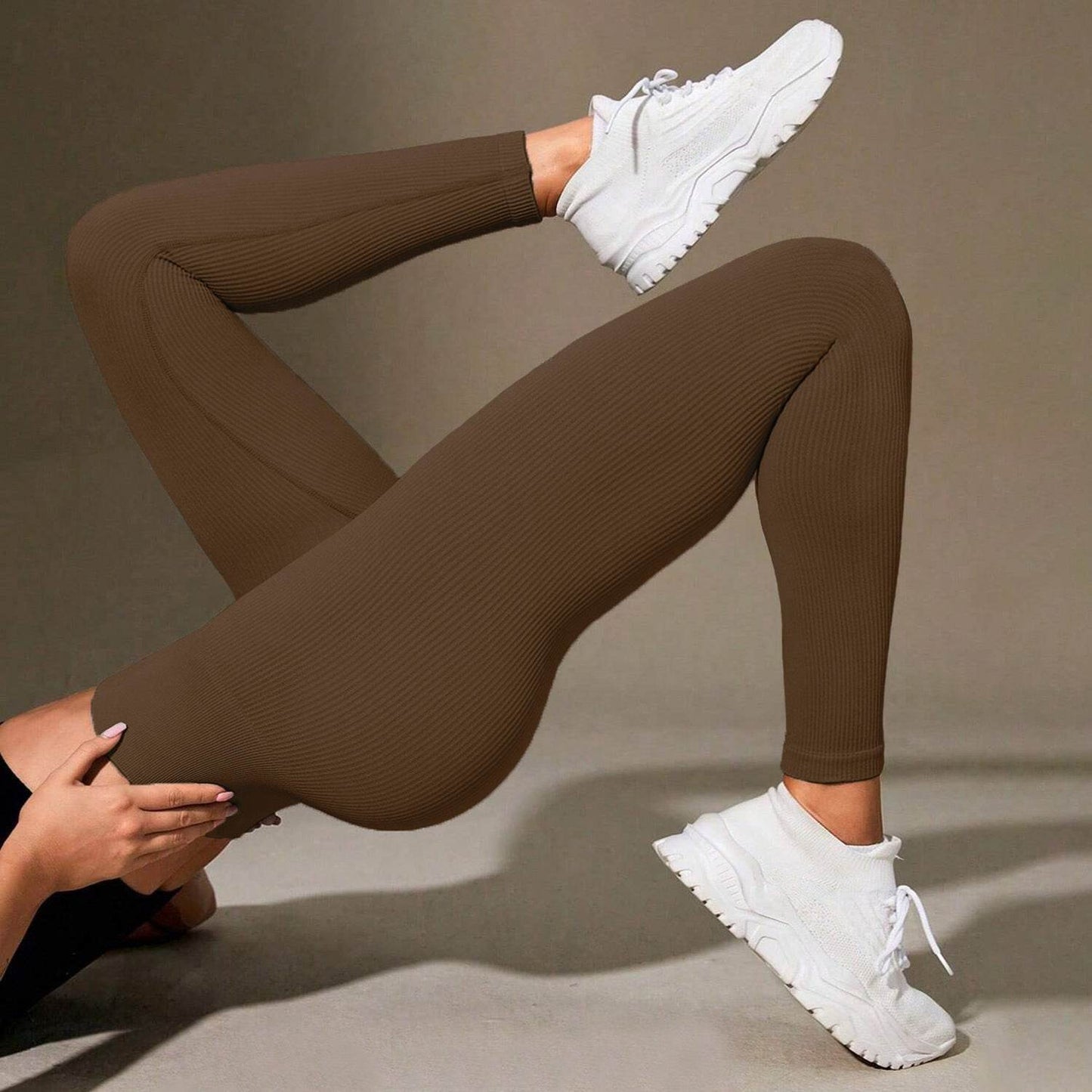 Threaded autumn and winter yoga pants seamless fitness pants high waisted sports yoga clothes leggings - IntuitiveEncBoutique