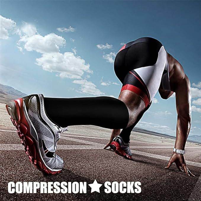 Sports pressure socks long tube socks calf socks compression socks skipping rope elastic cycling socks - IntuitiveEncBoutique