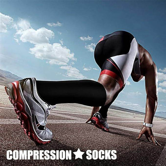 Sports pressure socks long tube socks calf socks compression socks skipping rope elastic cycling socks - IntuitiveEncBoutique