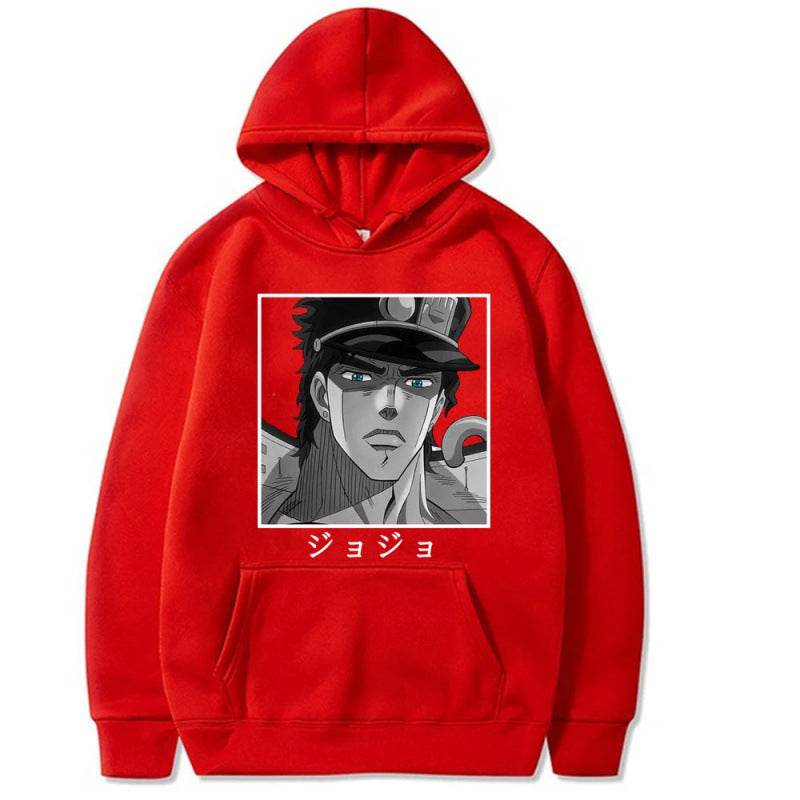 JOJO's Bizarre Adventure Anime Print Hooded Sweatshirt Unisex Long Sleeve Casual Jacket - IntuitiveEncBoutique
