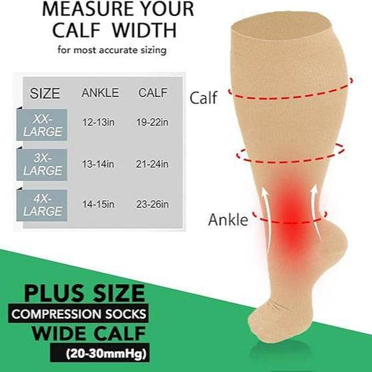 Plus size compression socks super wide calf and knee length socks men - IntuitiveEncBoutique