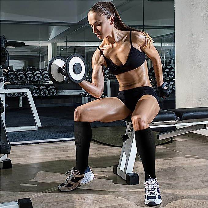 Sports pressure socks long tube socks calf socks compression socks skipping rope elastic cycling socks - IntuitiveEncBoutique