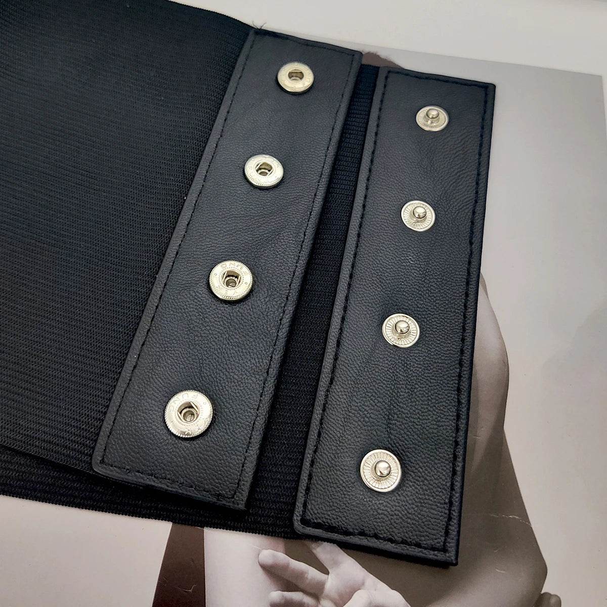 Plus Size Soft Leather Wide Y2K Black Elastic Corset Belt Female Stretch Cummerbunds Designer Belts For Women High Quality - IntuitiveEncBoutique