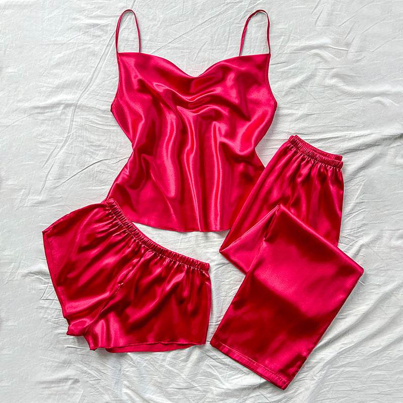 satin Sleeping Shorts Sexy Pajama Set - IntuitiveEncBoutique