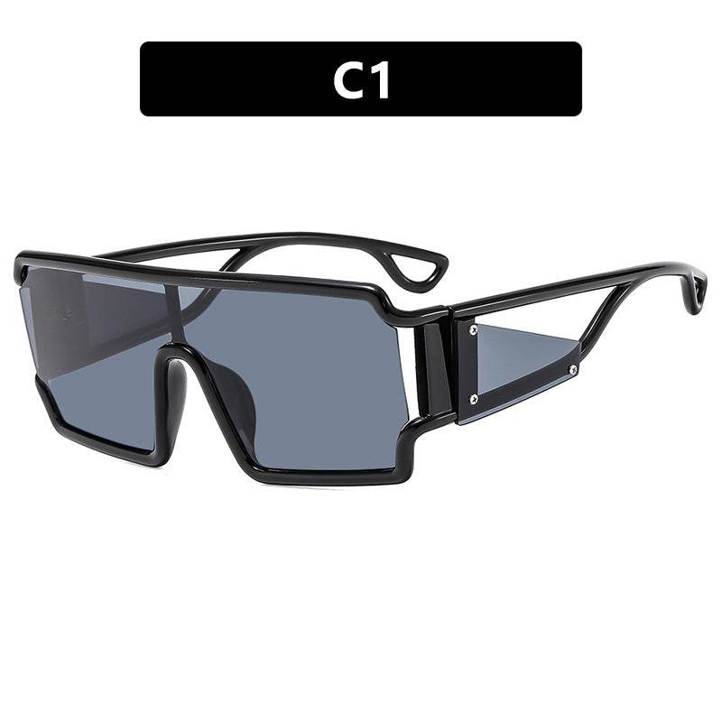 Square connected sunglasses with hollowed out avant-garde personality Instagram popular fashion street photography futuristic sunglasses - IntuitiveEncBoutique