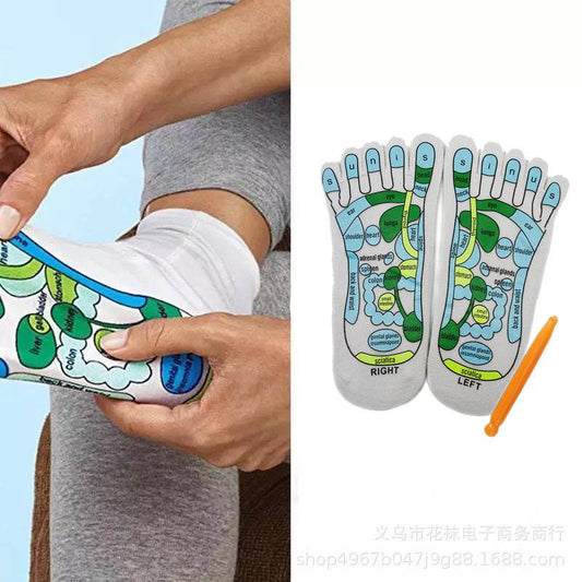 Five Finger Socks Health Care Socks Creative Acupoint Map Foot Massage Socks - IntuitiveEncBoutique