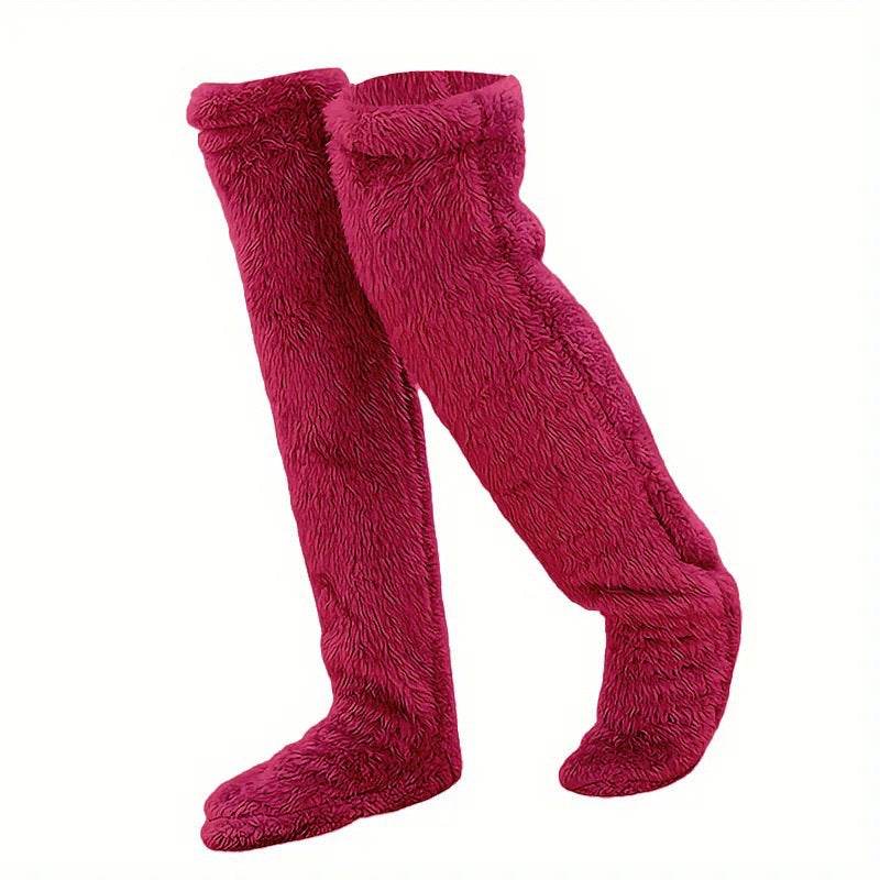 Thick leg warmers, knee pads, warm plush pants, long leg exposed socks - IntuitiveEncBoutique