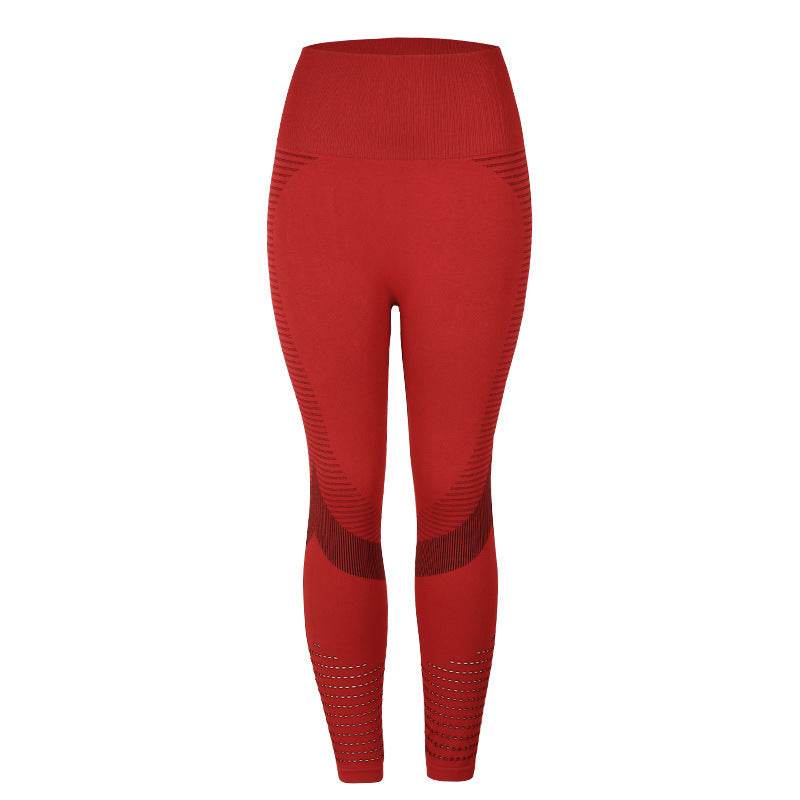 High Waist Slimming Peach Bottom Hollow Out Women's Yoga Pants Set - IntuitiveEncBoutique