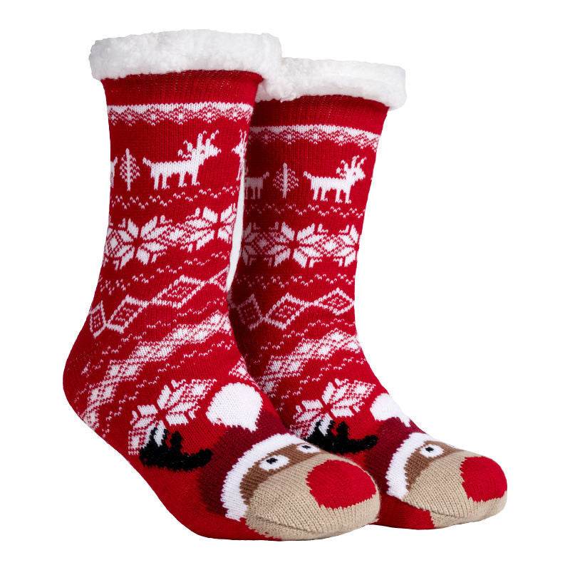 Christmas Floor Socks Indoor Home Sleep Winter Plush Thick Long Socks Women's Postpartum Socks Anti slip - IntuitiveEncBoutique