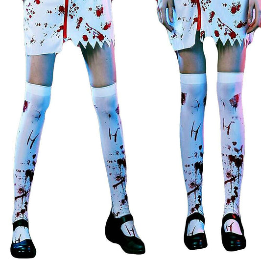 Halloween Black White Long Knee High Socks Costume Masquerade Carnival Cosplay Soft Wind Thigh Stockings Over The Knee - IntuitiveEncBoutique