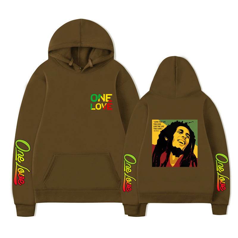 Bob Marley Loose Hooded Sweatshirt for Spring and Autumn - IntuitiveEncBoutique