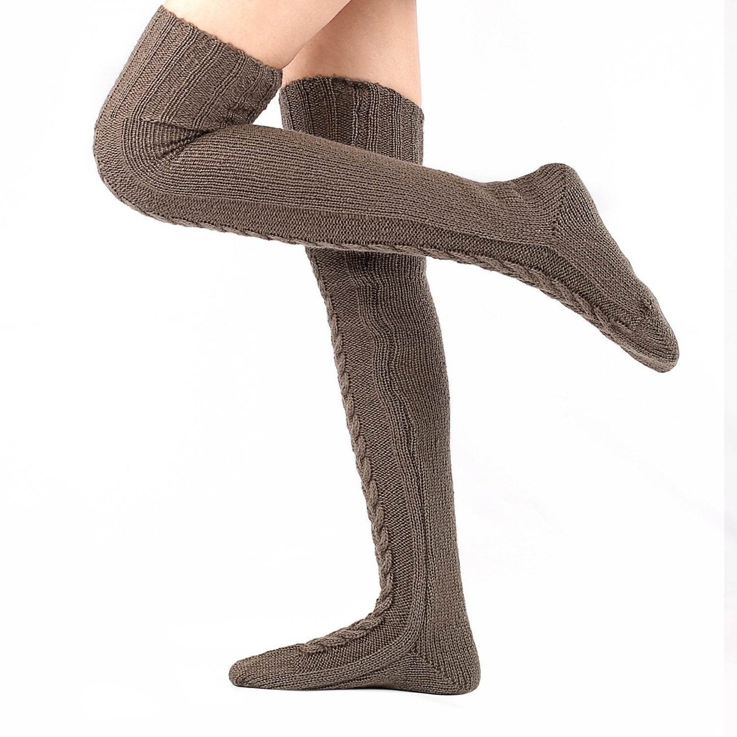 Autumn And Winter Knitting Knee Length Stockings Women's Lengthened Floor Stockings Wool Pile Stockings - IntuitiveEncBoutique