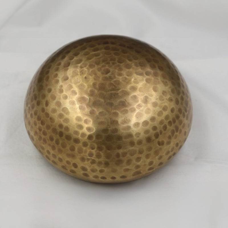 Tibetan brass singing bowl with Sanskrit – handmade meditation instrument for stress relief. - IntuitiveEncBoutique