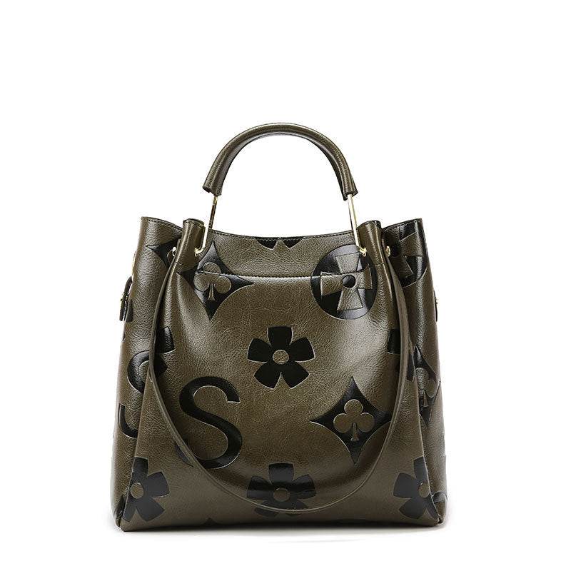 Handbag Women's Fashion Embossed Tote Bag Large Capacity Maternity Bucket Bag - IntuitiveEncBoutique