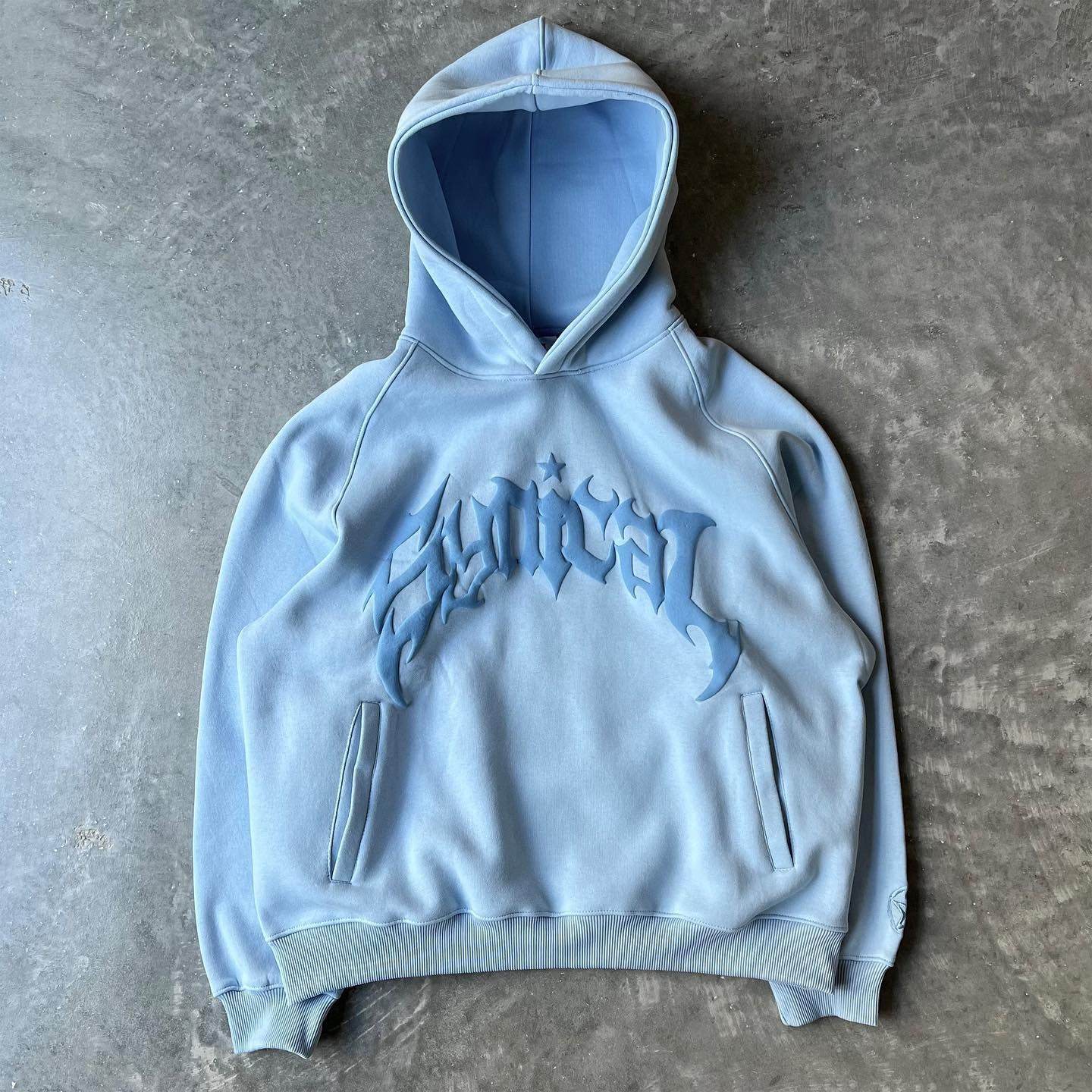 Gothic Letter Star Print Zipper Hoodie Trendy Unisex Jacket Sweatshirt - IntuitiveEncBoutique