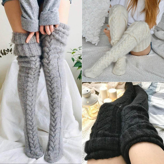 Autumn And Winter Knitting Knee Length Stockings Women's Lengthened Floor Stockings Wool Pile Stockings - IntuitiveEncBoutique
