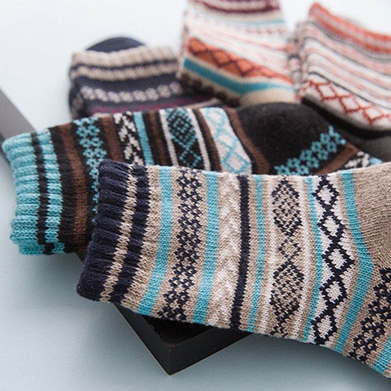 Winter Thick Warm Stripe Wool Socks - IntuitiveEncBoutique