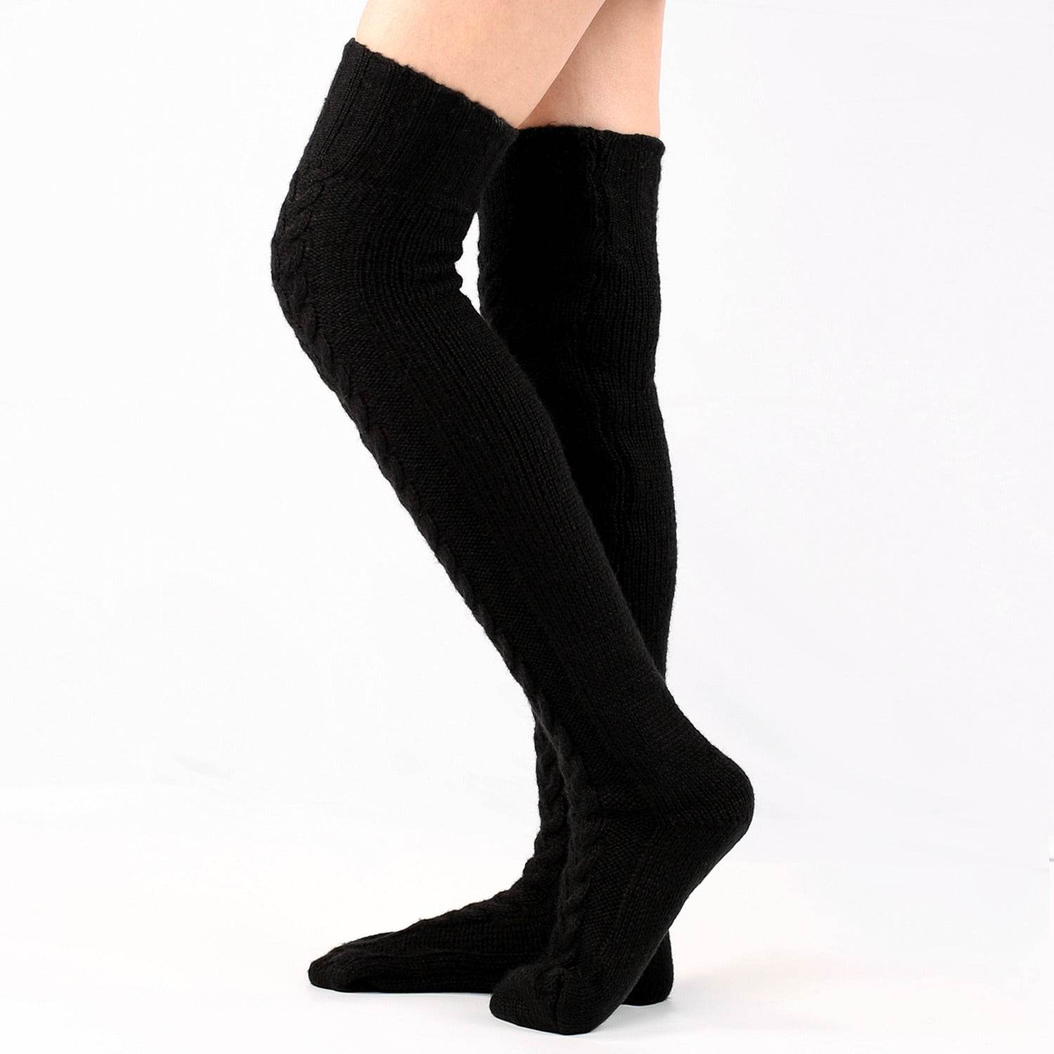 Autumn And Winter Knitting Knee Length Stockings Women's Lengthened Floor Stockings Wool Pile Stockings - IntuitiveEncBoutique