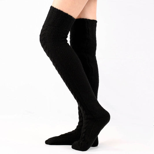 Autumn And Winter Knitting Knee Length Stockings Women's Lengthened Floor Stockings Wool Pile Stockings - IntuitiveEncBoutique