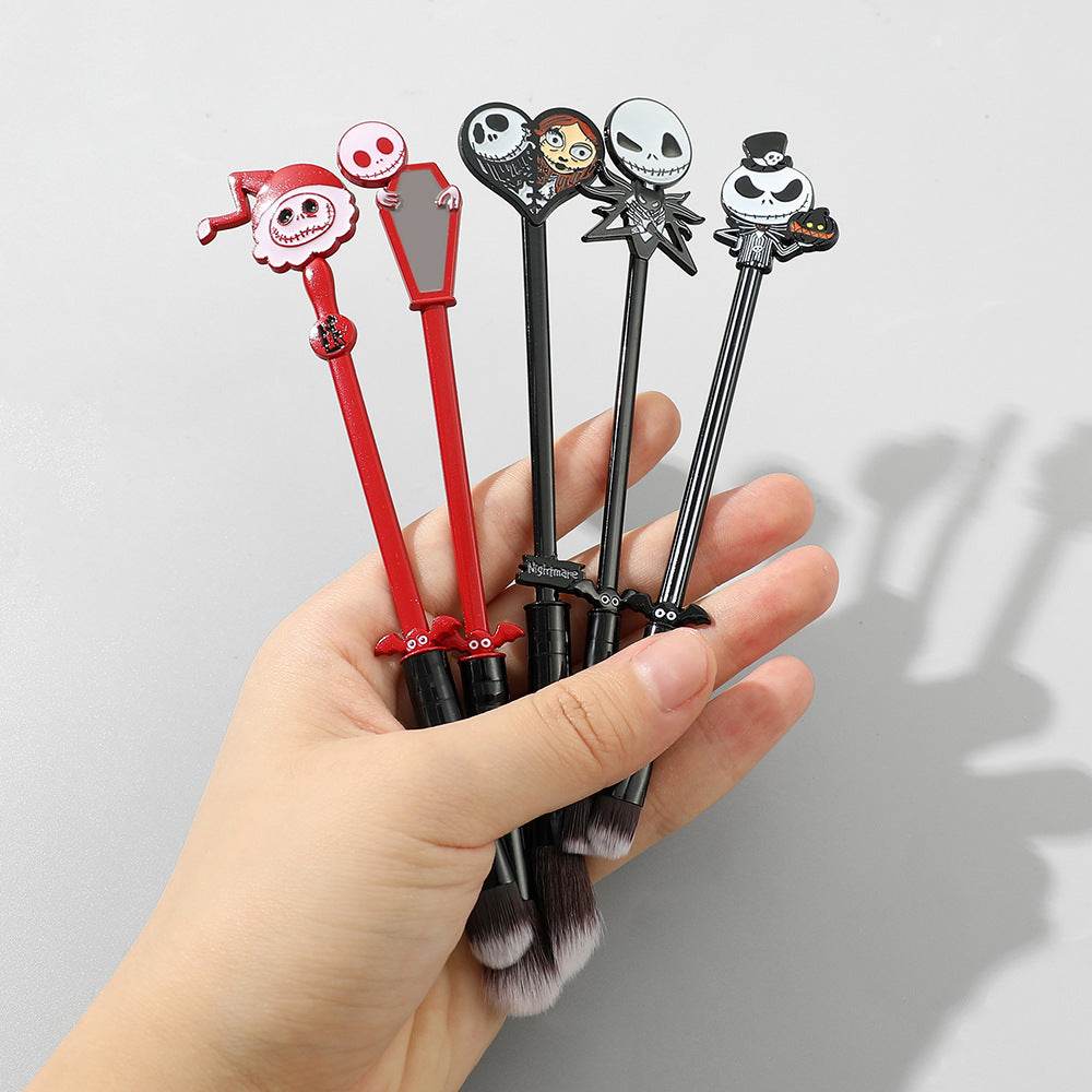 Christmas Horror Night Jack Skull Bridal Makeup Brush Metal Handle Eyeshadow Brush Halloween Gift Christmas Makeup - IntuitiveEncBoutique