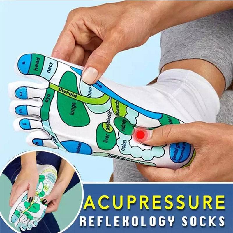 Five Finger Socks Health Care Socks Creative Acupoint Map Foot Massage Socks - IntuitiveEncBoutique