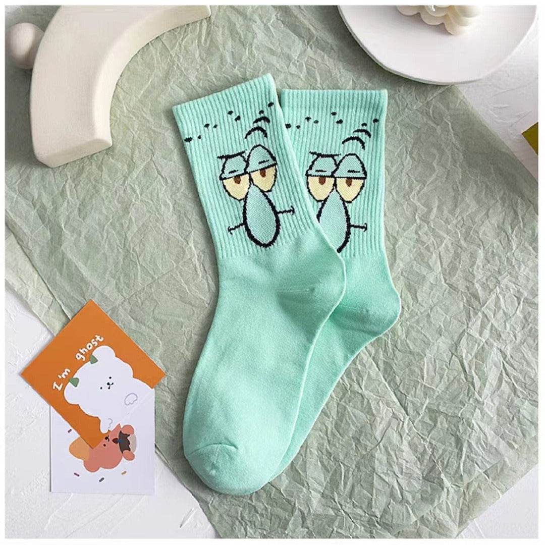 SpongeBob SquarePants funny mid tube socks - IntuitiveEncBoutique