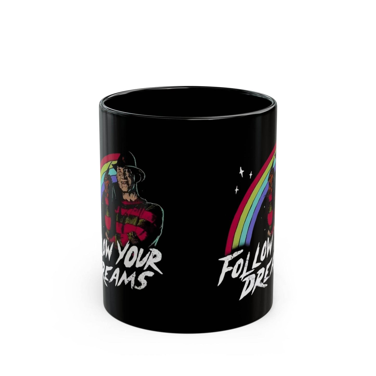 Freddy Krueger Inspirational Mug – Follow Your Dreams Coffee Cup - IntuitiveEncBoutique