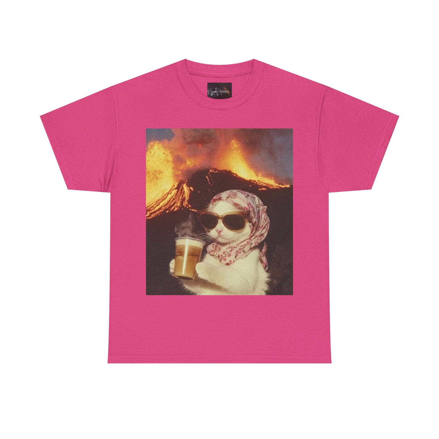 Volcano Cat Tee Fun Animal Graphic Shirt, Cool Gift for Cat Lovers