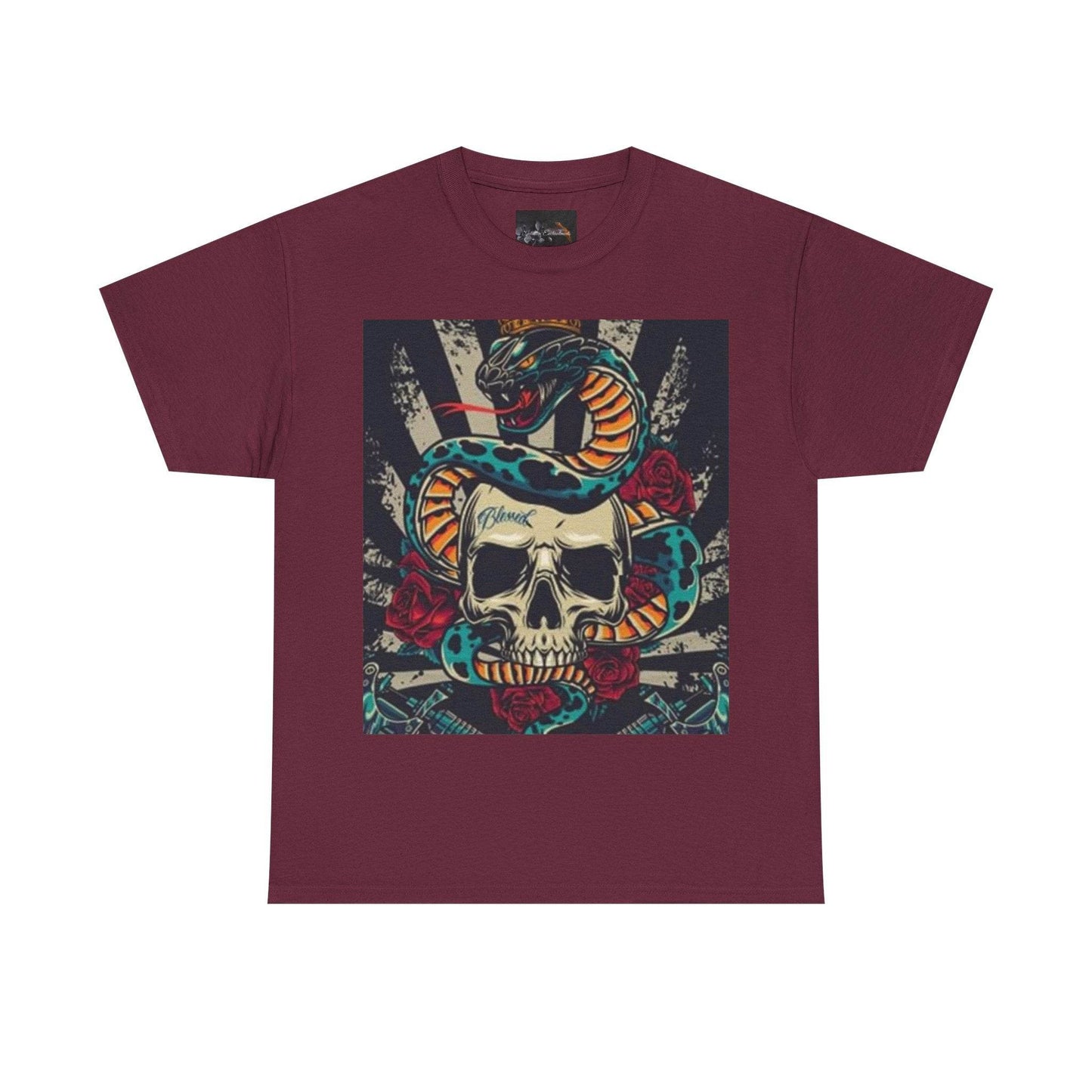 Bold Snake and Skull Graphic Tee - IntuitiveEncBoutique