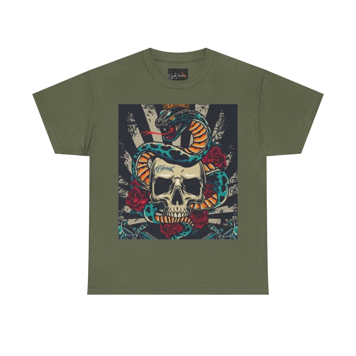 Bold Snake and Skull Graphic Tee - IntuitiveEncBoutique