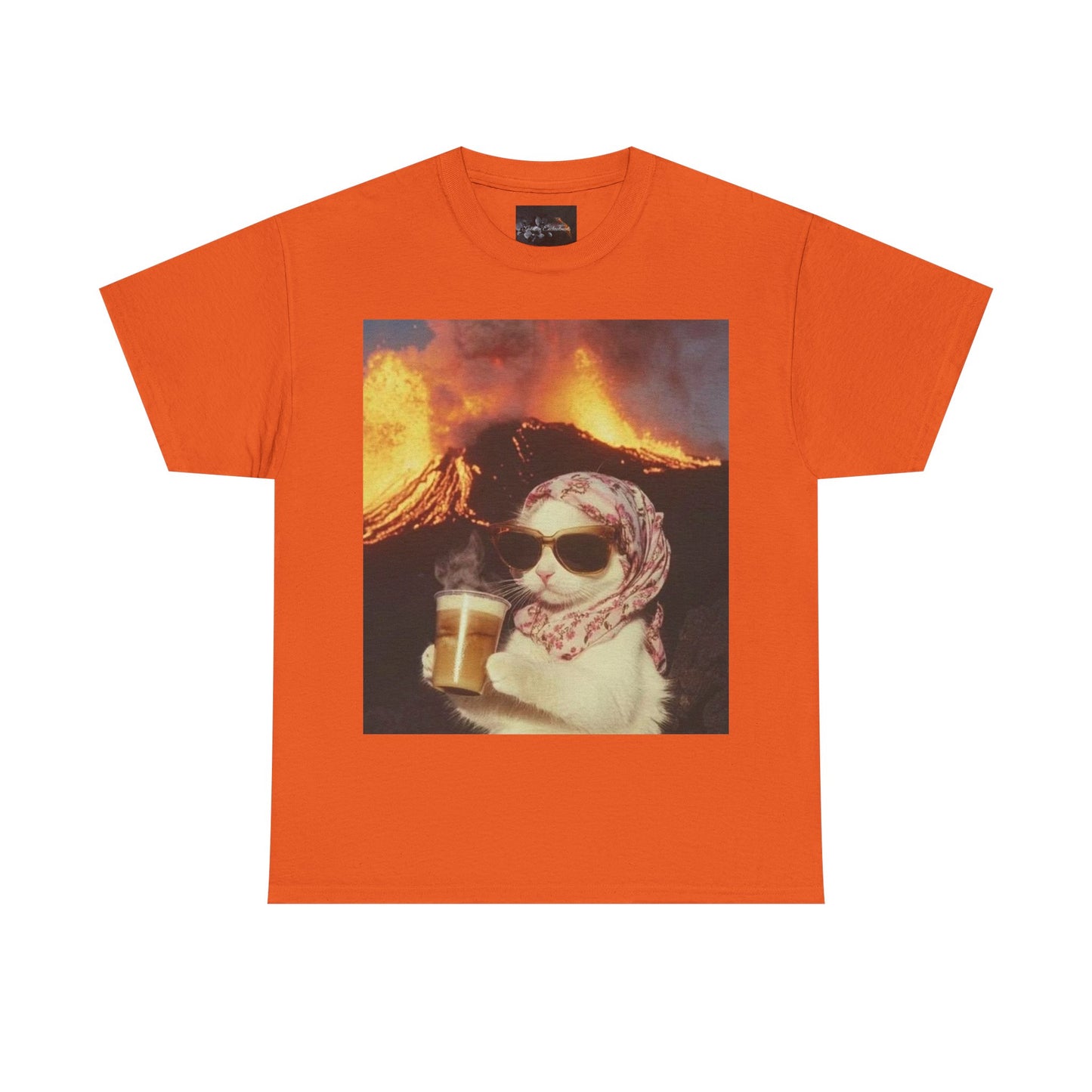 Volcano Cat Tee Fun Animal Graphic Shirt, Cool Gift for Cat Lovers