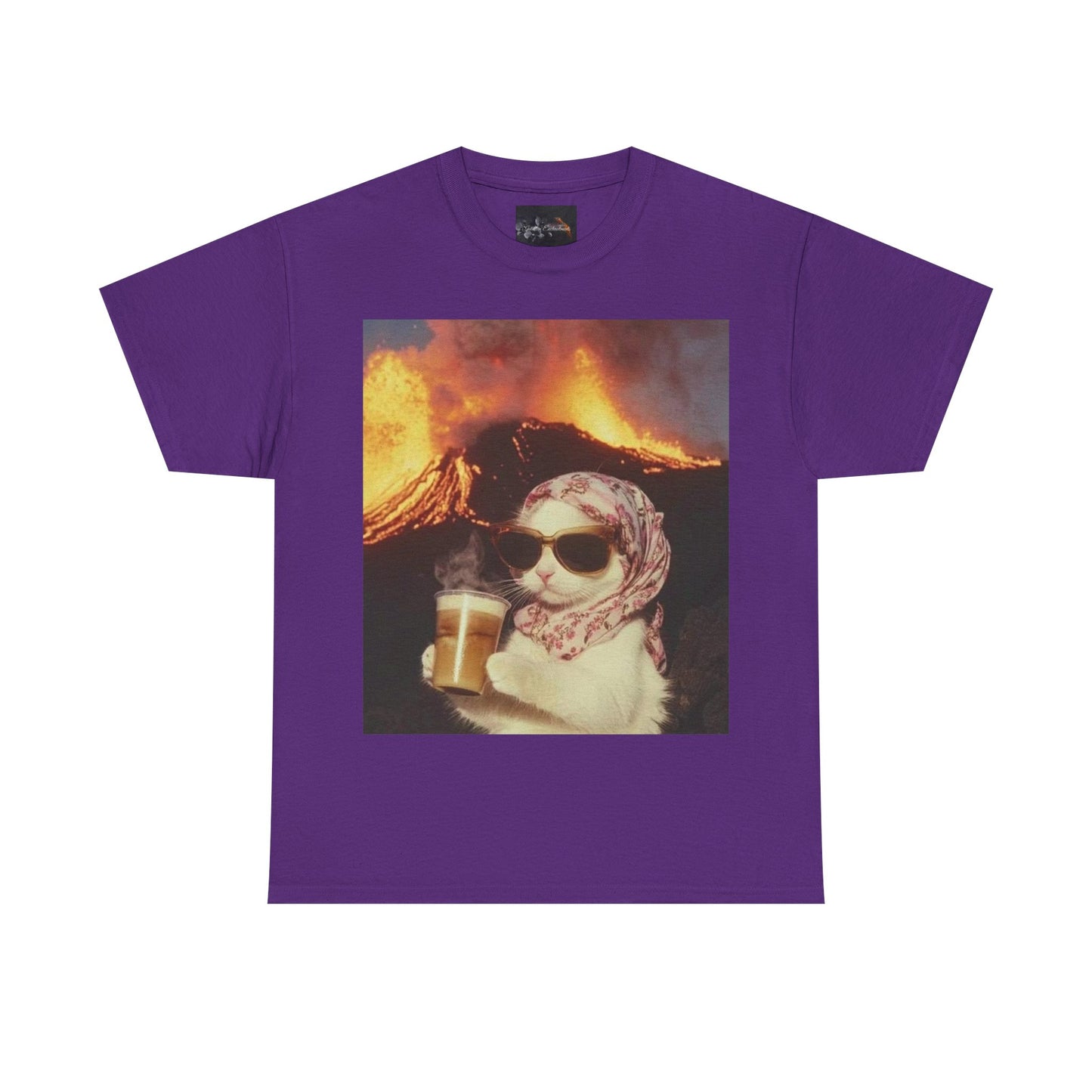 Volcano Cat Tee Fun Animal Graphic Shirt, Cool Gift for Cat Lovers