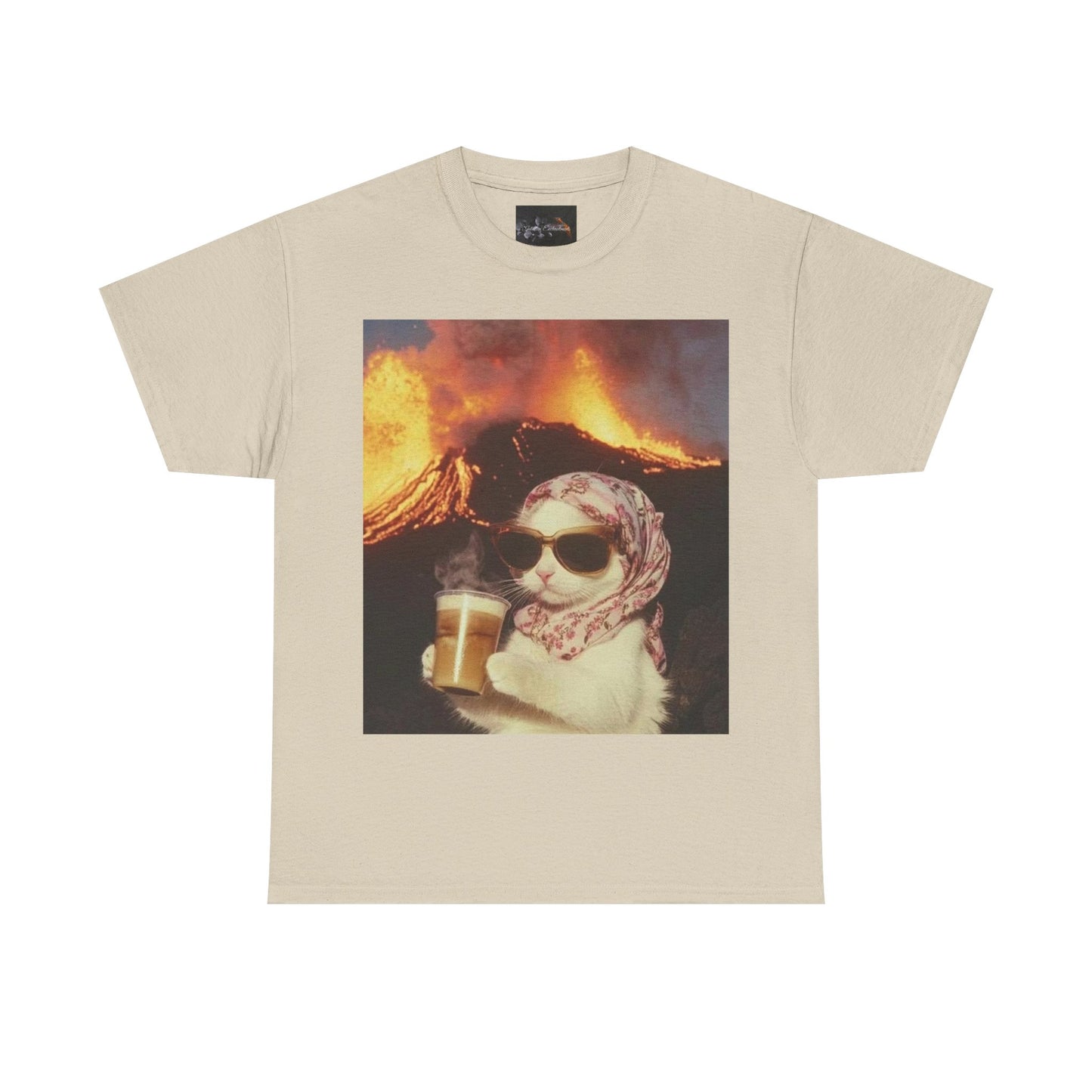 Volcano Cat Tee Fun Animal Graphic Shirt, Cool Gift for Cat Lovers