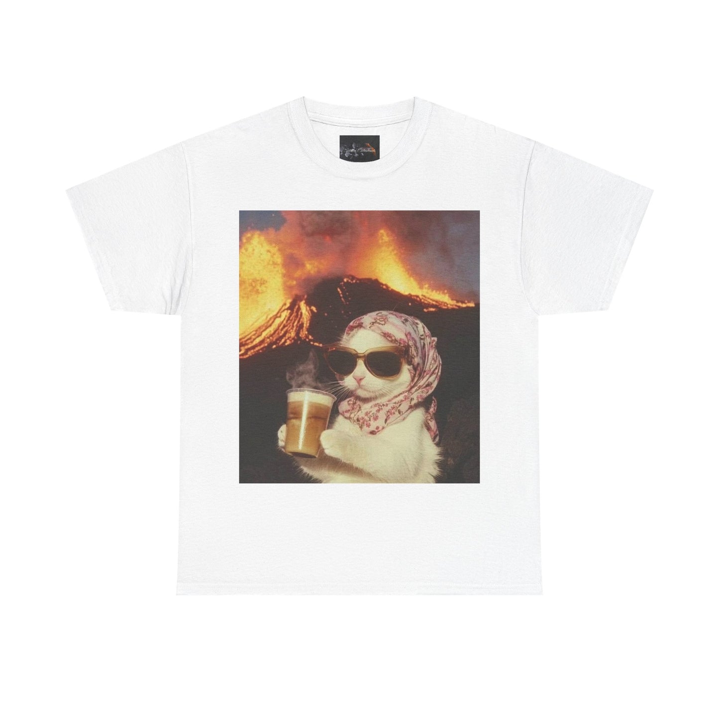 Volcano Cat Tee Fun Animal Graphic Shirt, Cool Gift for Cat Lovers