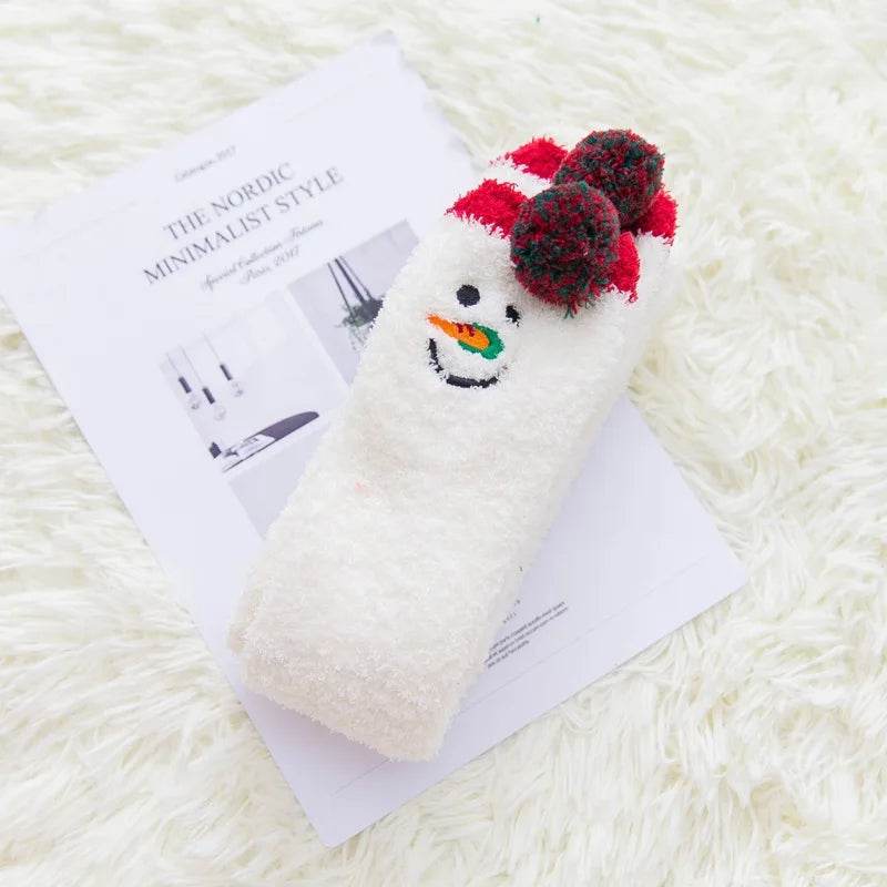 Party funny stretch socks Ladies winter coral fleece cute cartoon floor socks - IntuitiveEncBoutique