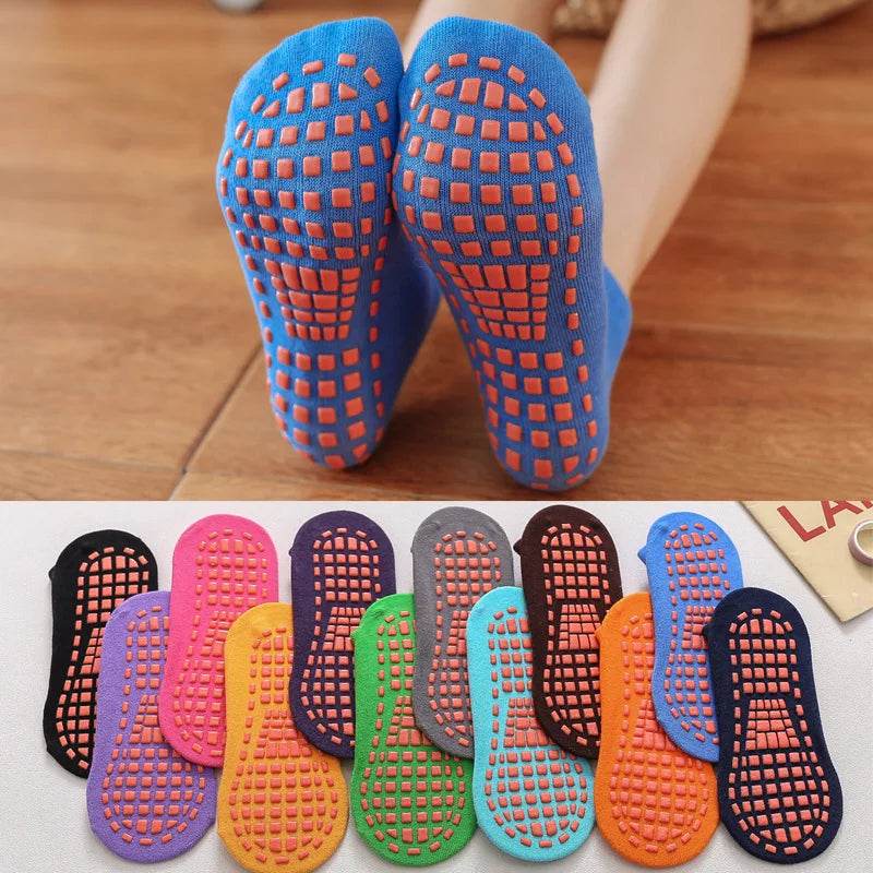 5 Pairs Anti-skid Socks Floor Socks Trampoline Socks Indoor Activities Socks Cotton Socks for Kids Women Men Short Socks - IntuitiveEncBoutique