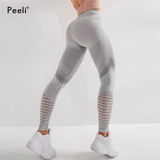 Peeli High Waist Seamless Leggings Yoga Pants Push Up Fitness Tight Workout Tummy Control Gym Leggings Athletic Pants Sportswear - IntuitiveEncBoutique