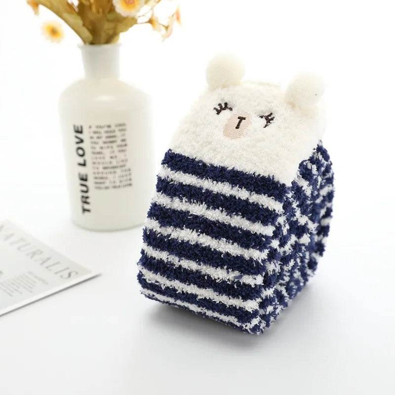 Party funny stretch socks Ladies winter coral fleece cute cartoon floor socks - IntuitiveEncBoutique