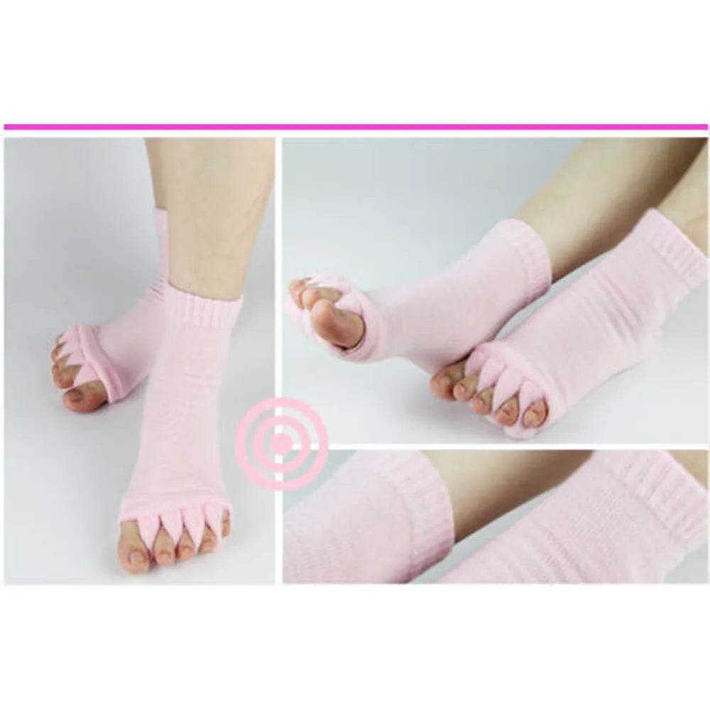 1 Pair Massage Open Five Toe Separator Socks Pain Relief Hot Socks - IntuitiveEncBoutique