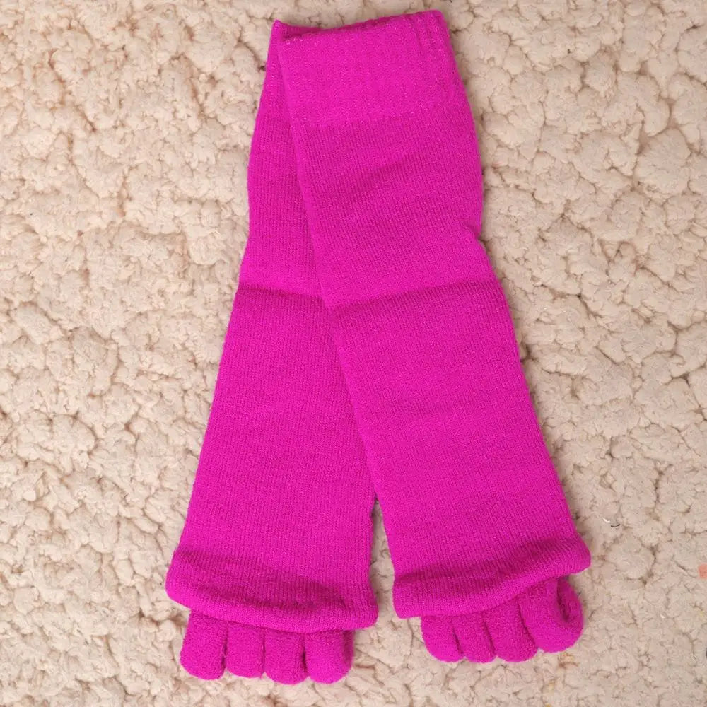 1 Pair Massage Open Five Toe Separator Socks Pain Relief Hot Socks