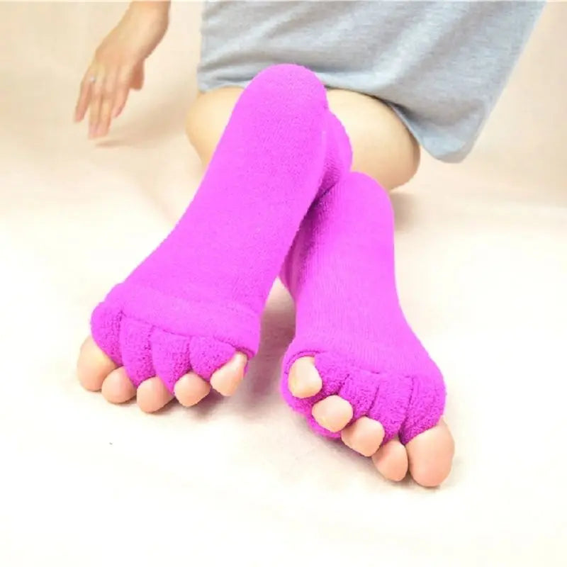 1 Pair Massage Open Five Toe Separator Socks Pain Relief Hot Socks