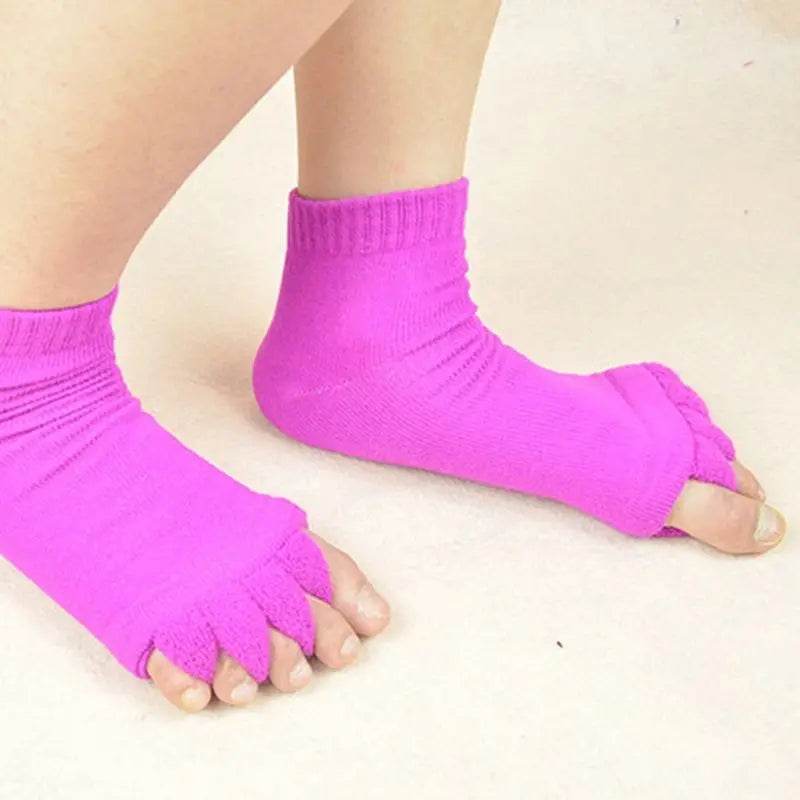 1 Pair Massage Open Five Toe Separator Socks Pain Relief Hot Socks - IntuitiveEncBoutique