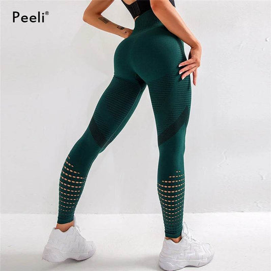 Peeli High Waist Seamless Leggings Yoga Pants Push Up Fitness Tight Workout Tummy Control Gym Leggings Athletic Pants Sportswear - IntuitiveEncBoutique