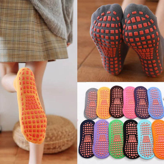 5 Pairs Anti-skid Socks Floor Socks Trampoline Socks Indoor Activities Socks Cotton Socks for Kids Women Men Short Socks - IntuitiveEncBoutique