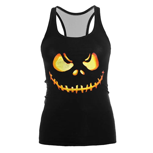 The Nightmare Before Christmas Tank top Women Halloween Sexy Print Women Jack Skellington Tops