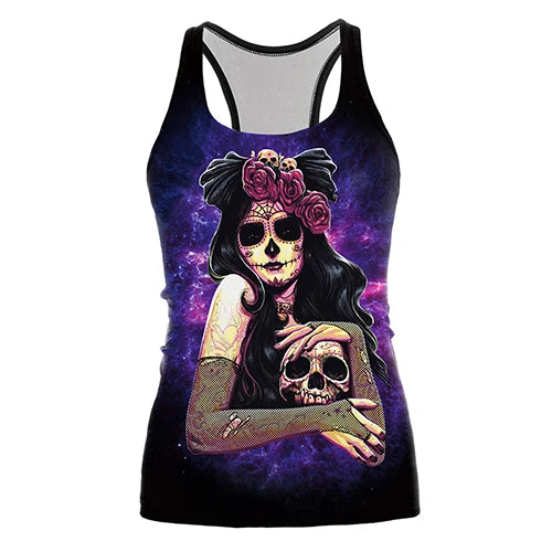 The Nightmare Before Christmas Tank top Women Halloween Sexy Print Women Jack Skellington Tops