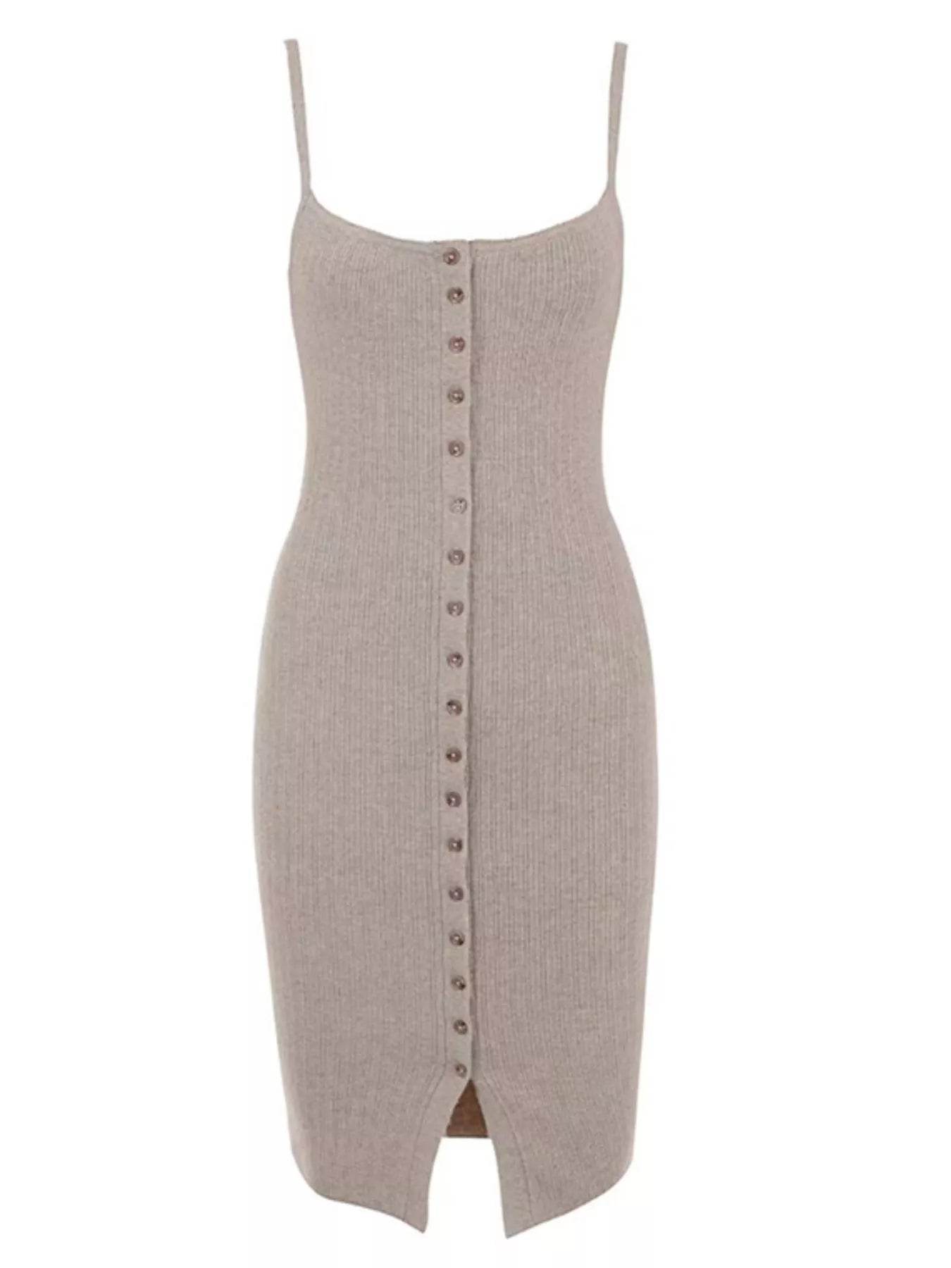 Ribbed Button-Front Bodycon Sweater Dress - IntuitiveEncBoutique