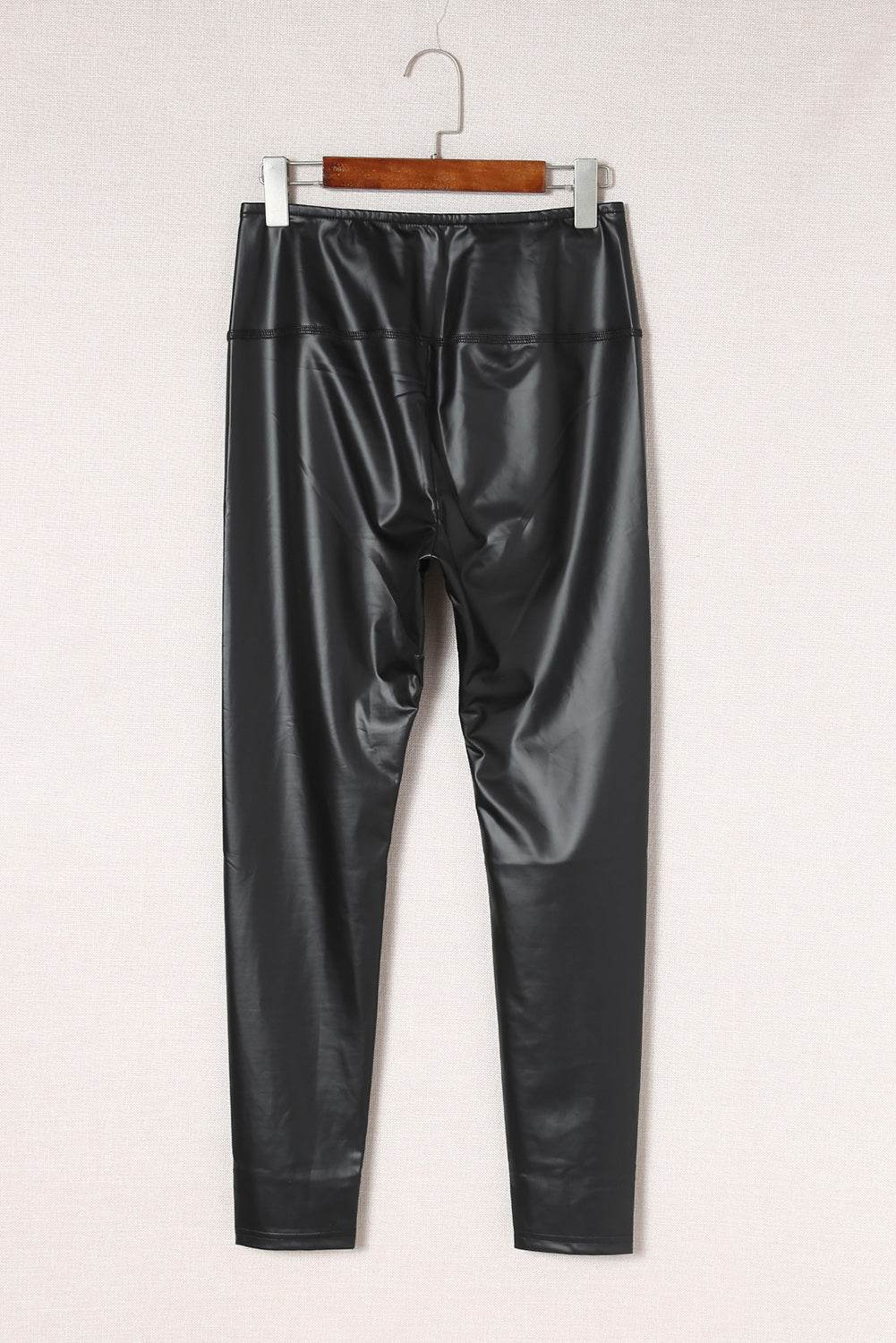 Black Faux Leather High Waist Leggings - IntuitiveEncBoutique