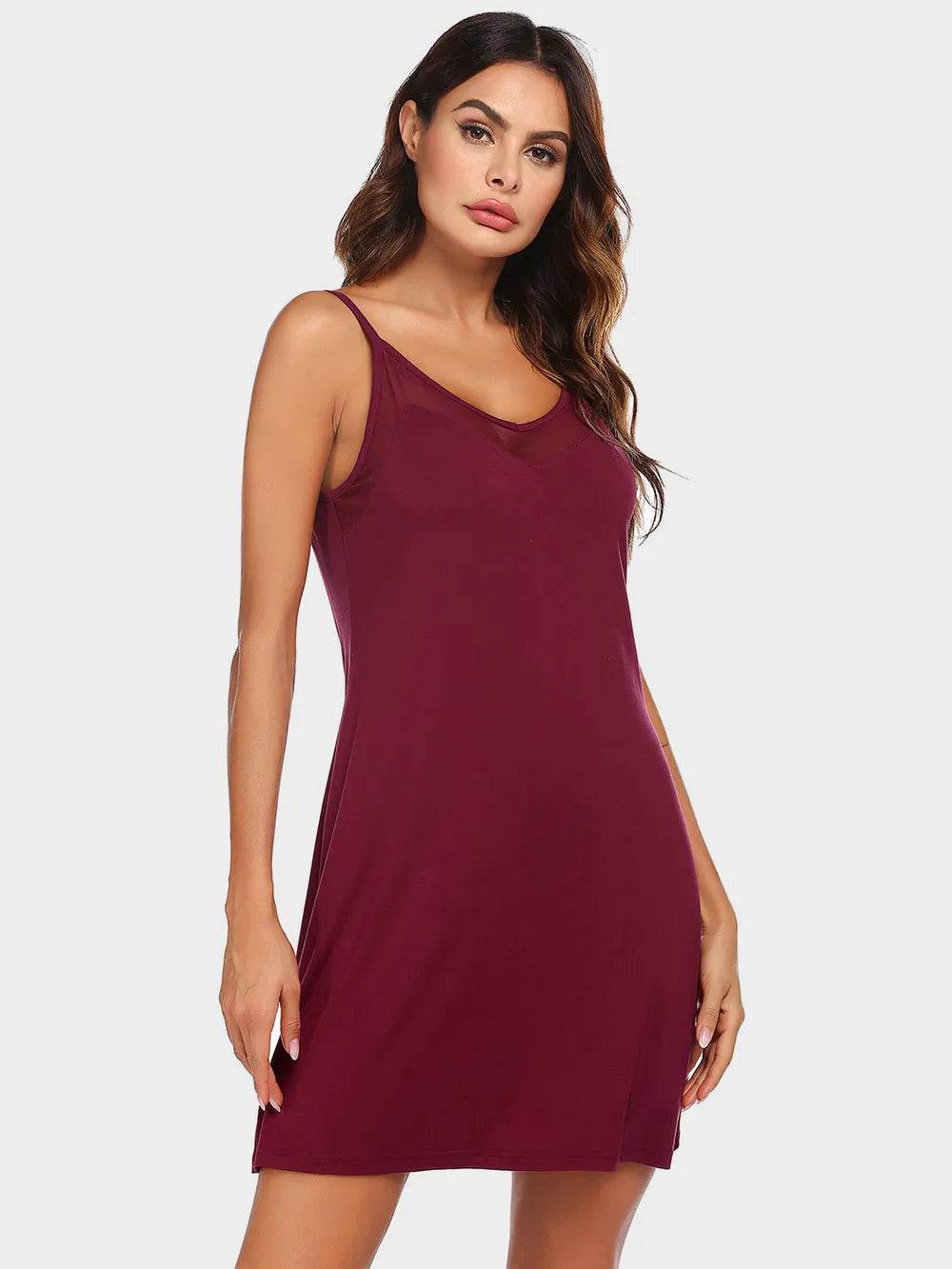 Scoop Neck Spaghetti Strap Lounge Dress - IntuitiveEncBoutique